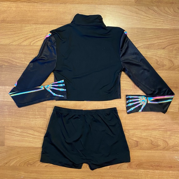 UV Reactive Rainbow Skeleton 2 Piece Shorts Set - Picture 3 of 7